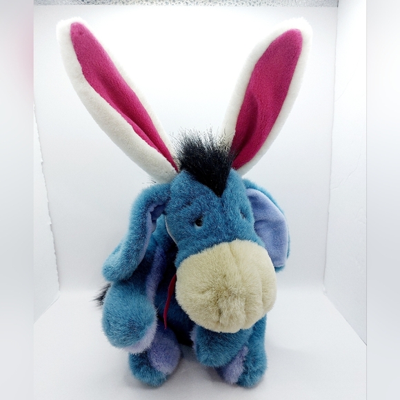 Disney Winnie The Pooh‎ 10” Plush Eeyore With Bunny Ears Huggable - Picture 1 of 8